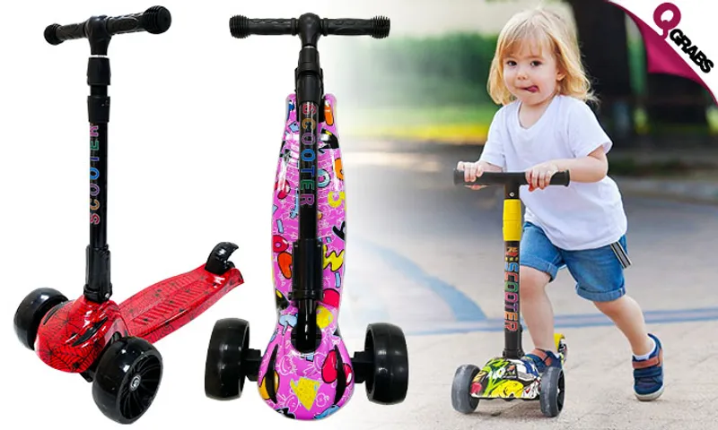 Foldable Scooter with LED Wheels for Kids!